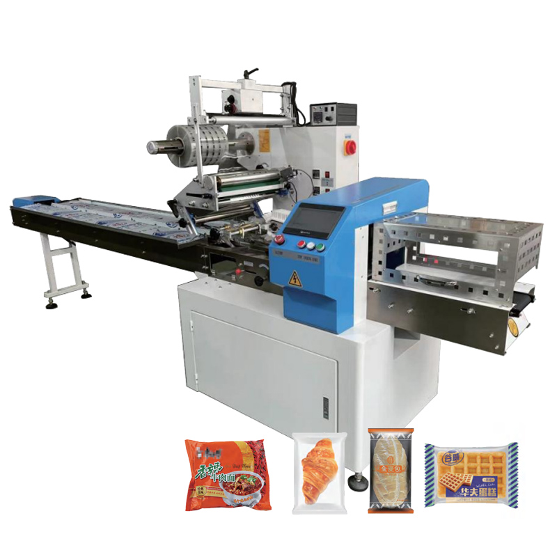 Horizontal Packing Machine (Film on Top Side) for Cake, Bread, Vermicelli, Instant Noodles, Disposable Chopsticks and Spoons