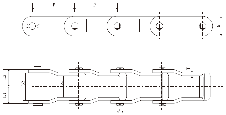 Customized 66.27mm Pitch 88K Stainless Steel Pintle Chain for Snowplow With Good Quality