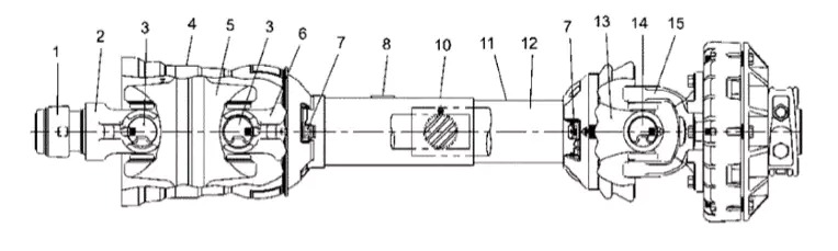 PTO Shaft for Flail Shredders S15CD S20CD S25CD S27CD