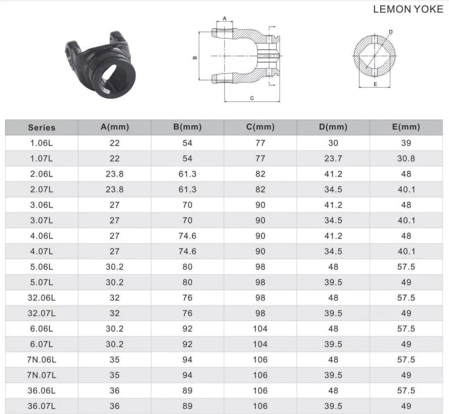 Custom High Quality Lemon Yoke End Yoke for PTO Shaft