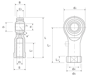PHSB Series Inch Dimension Inlaid Liner Rod Ends with Female Threaad