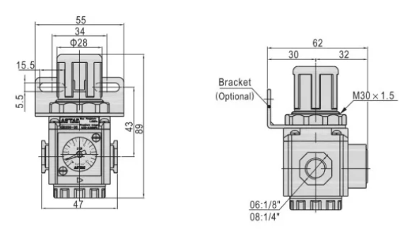 G Series GR200-06/08 Air Source Treatment Unit air drying Compressed Air System Filter Pressure Regulator for sale