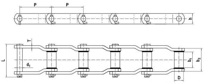 OEM WHX124 WHX124A WHX111 WHX106 grain oil industry and sprockets welled Cranked link mill chains