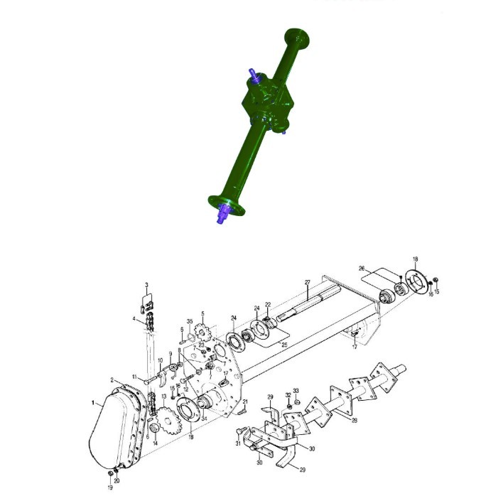 Agricultural Gearbox 90 Degree Farm Pto Right Angle Tractor Slasher Combined Rotary Tiller Rotary Cultivators Gearbox