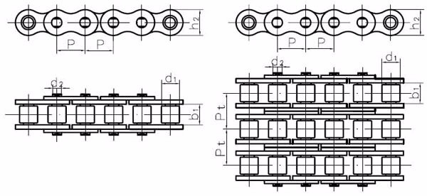China Industrial Agricultural Machinery Stainless Steel Timing Double Pitch Conveyor Transmission Attachment Roller Chain