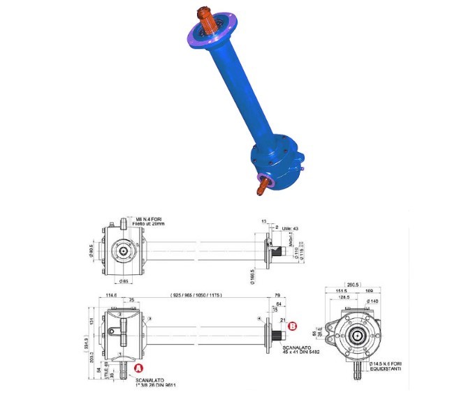 Agricultural Gearbox 90 Degree Farm Pto Right Angle Tractor Slasher Combined Rotary Tiller Rotary Cultivators Gearbox