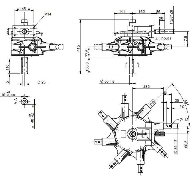 Side-Delivery Rake Gearbox