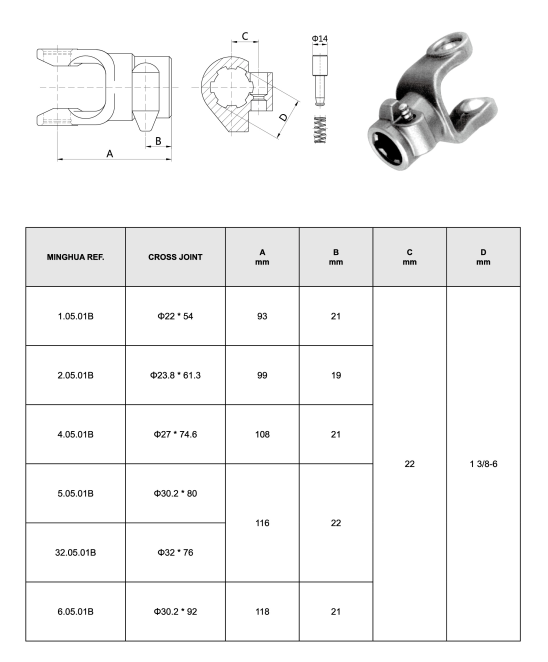 Factory Direct Supply High-quality Cross Bearing Gu-7630 Drive Shaft Small Universal Joint Knuckle