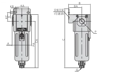 G Series GF400-10/15 Air Source Treatment Unit air drying Filter Pressure Regulator for Compressed Air System