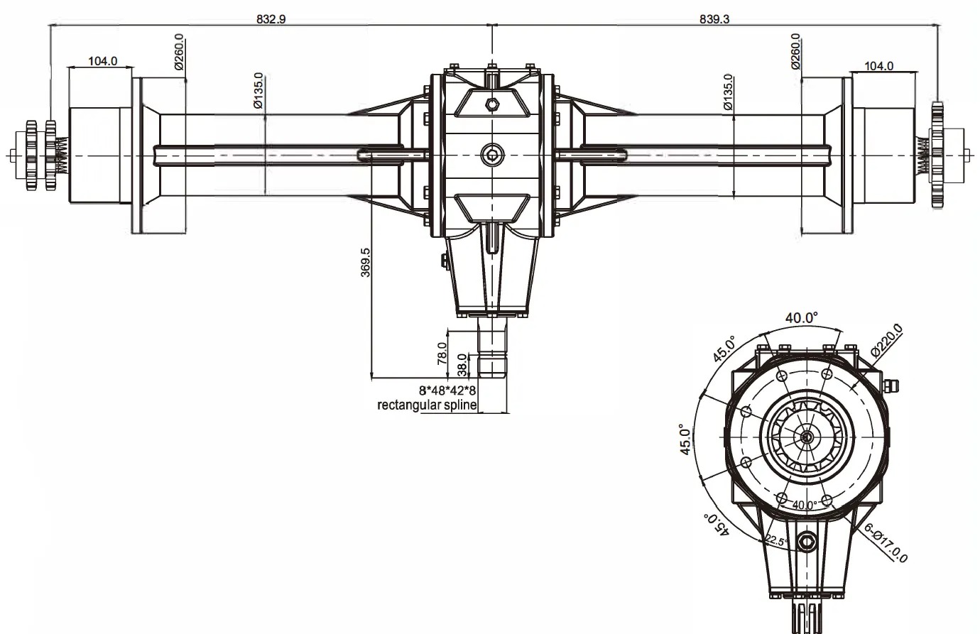 Agricultural Machinary Gear Drive Round Baler Gearbox Speed Reducer For Round Baler And Harvester