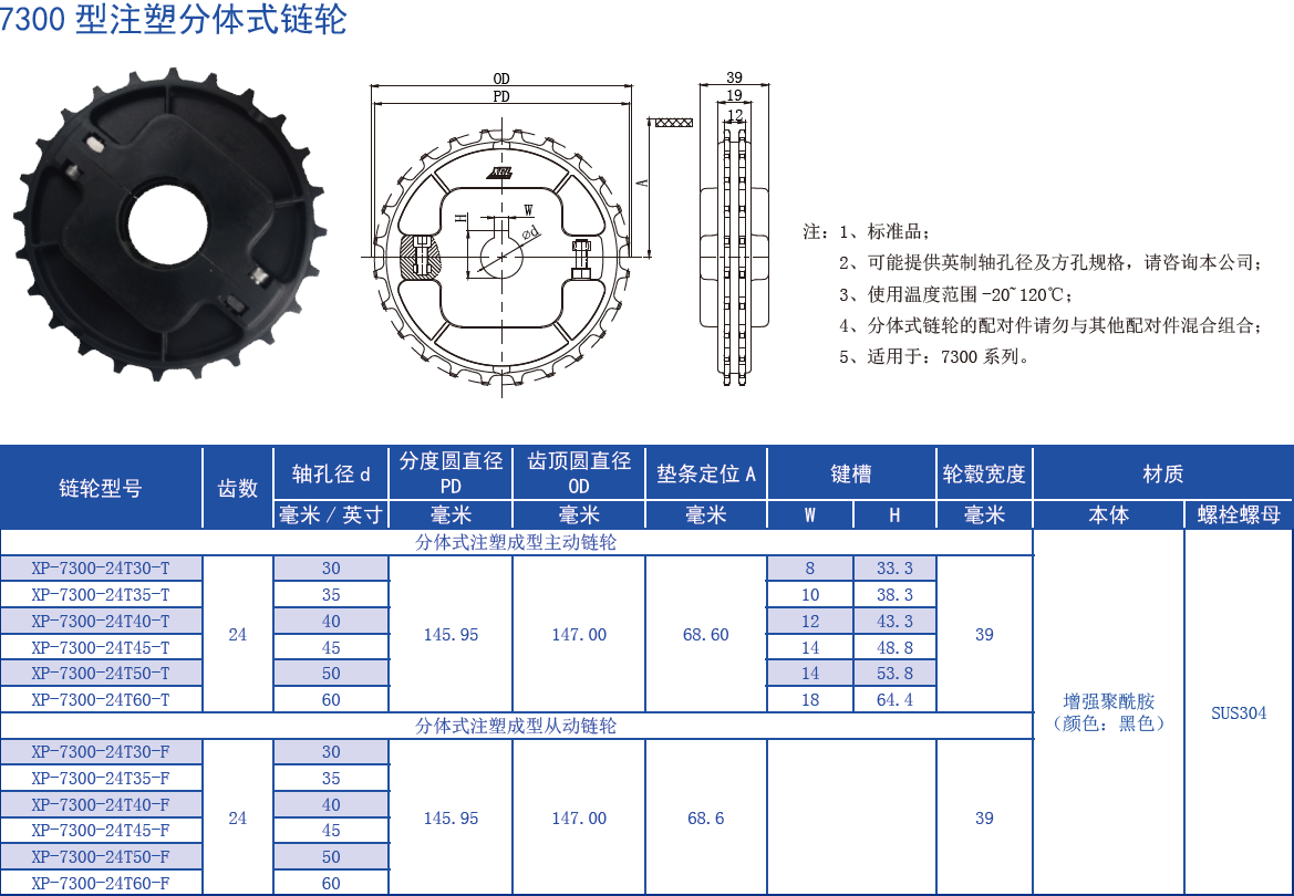 7300 Series 19.05mm Pitch Surface Hollowing Plastic Chain for Sale