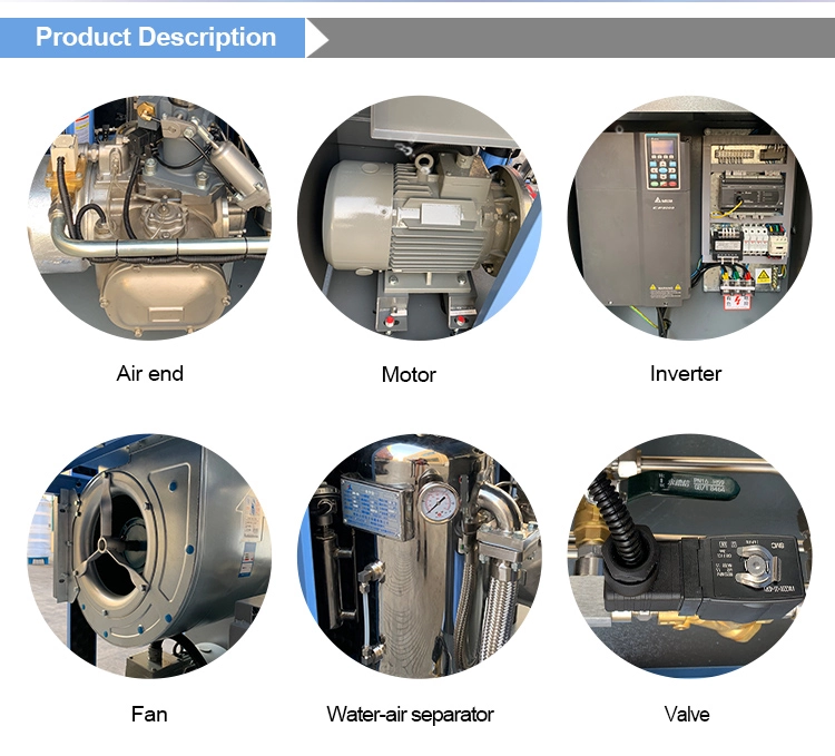 Screw Air Compressor Oil Free Portable Water Lubrication Oil-less Machines Industrial Equipment 40 bar Rotary Electric Head Sale