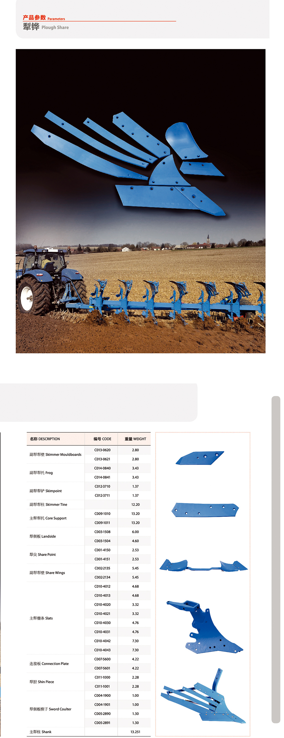 harrow disc and seeding opener disc subsoiler blade Agricultural efficient tillage shovel tillage plough share