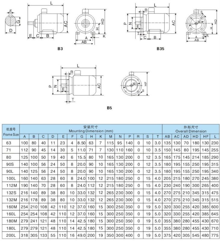 Good Quality Y2 Three Phase AC Electric Motor for Sale