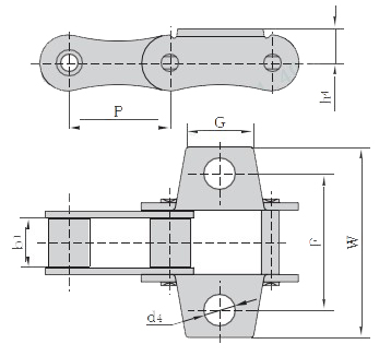 Agriculture Chain A557K27S A557F2K1  Steel Conveyor Chains With Attachments