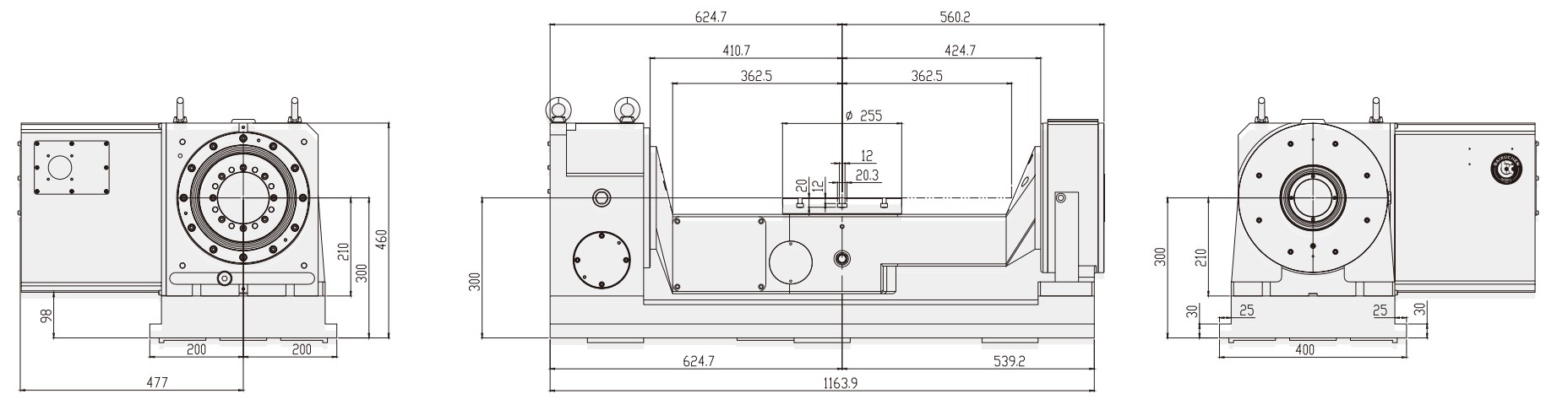 OEM WT-SL255 Machine Machining CNC Center Parts Turntable Rotary Table
