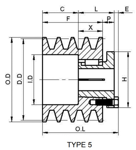 Factory Supply Attractive Price American Standard 4TB Gripbelt Sheaves With Split Taper Bushings