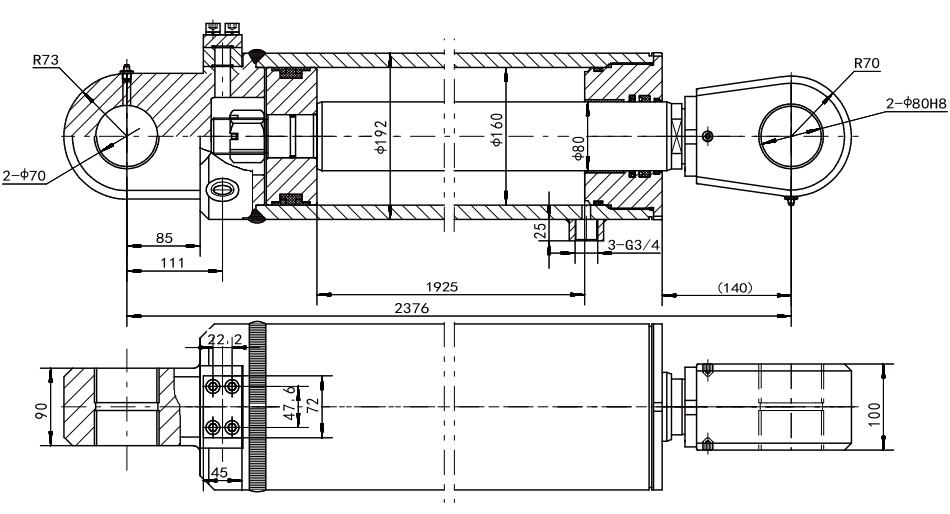 HCYY11112014 Professional Factory 4.2kg Environmental Protection Equipment Swing Hydraulic Cylinder for Sale