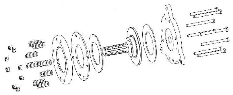 PTO Shaft Parts ED.C Series Triangle Clutch for Agricultural Machines with Customer Choice Friction Disc