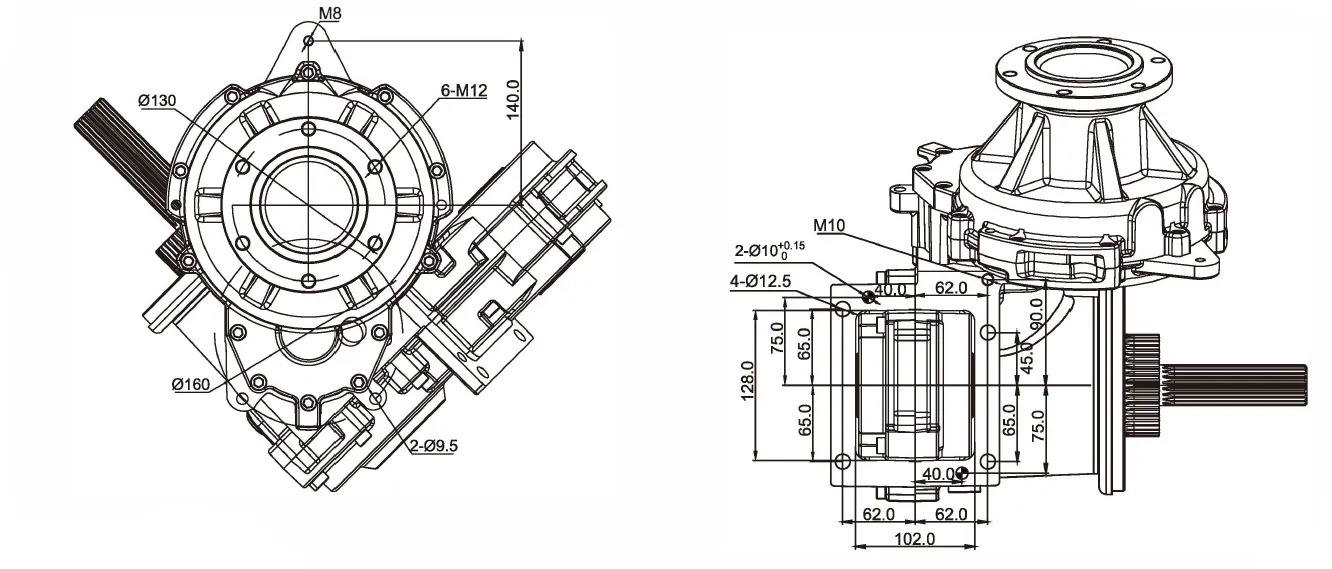 Silage Machine Forage Harvester Speed Reducer Gear Drive Silage Machine Gearbox For German Champion Four Disc (Type 3500)