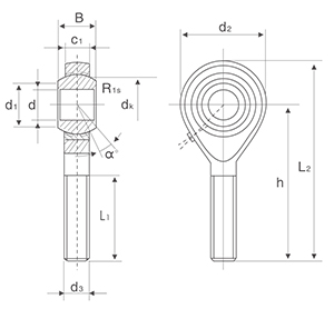 POS Series Left or Right Hand Male Thread Joint  Rod End Bearing With Zinc Plated