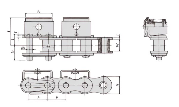 Conveyor Stainless Steel Film Gripper Chains