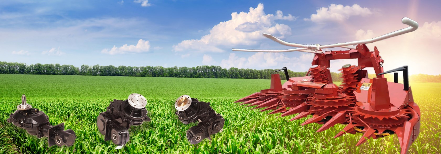 High Quality Forage Harvester Speed Reducer square round Gear Drive Silage Machine Gearbox For Double Disc Silage Machine