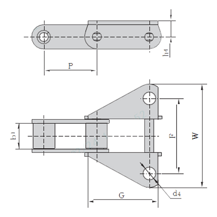 CA557 Chains CA557F1 38.4VBK39M 38.4VBF8  Steel Agricultural Chain With F1 Attachment