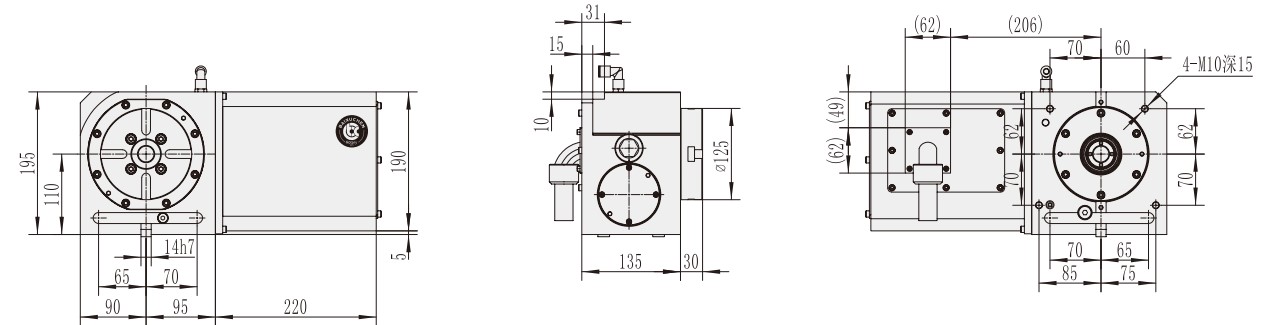 WT-125 Numerical Control Machine CNC Machining Center Accessories Rotary Table For Lathe
