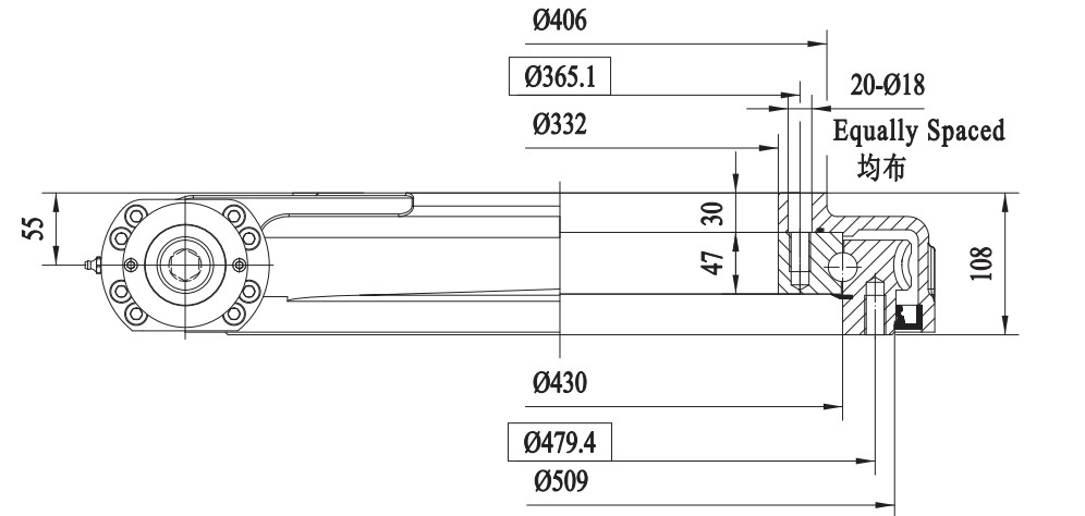 FWA Series FWA17 Slewing Drive Reducer Slewing Drive For Construction Machinery