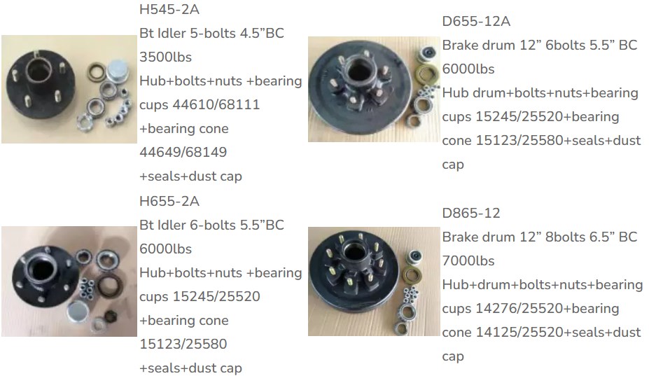 Professional Manufacture Cheap 6000lbs H655-2A Idler 6 Bolts Trailer Hub and Drum