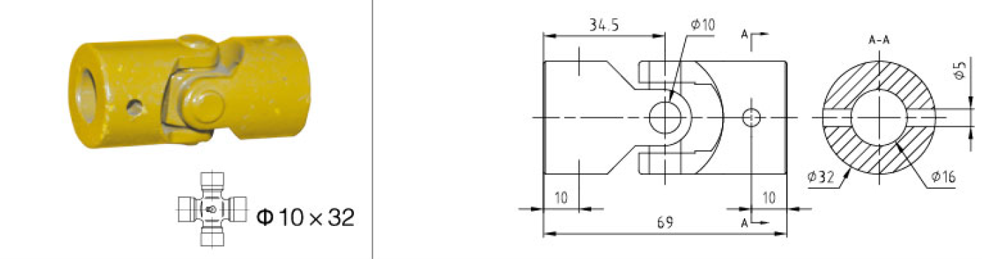 Good Quality Customized Pto Drive Shaft Part C2 Single Shaft Coupling for Sale