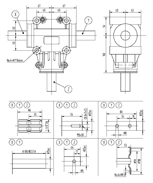 EP012 Series 11HP 1:1 1:3.25 Ratio Fertilizer Spreader Agricultural Gearbox