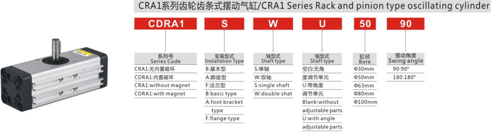 Good Quality Vane Rotary Turntable Swivel Rotary Cylinder-type Gear Lever Thin Swing Rack and Pinion Type Oscillating Cylinder