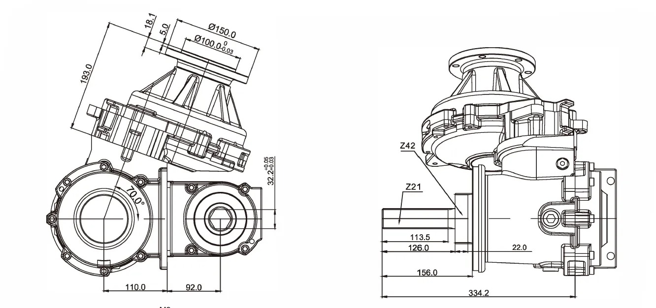 Silage Machine Forage Harvester Speed Reducer Gear Drive Silage Machine Gearbox For German Champion Four Disc (Type 3500)