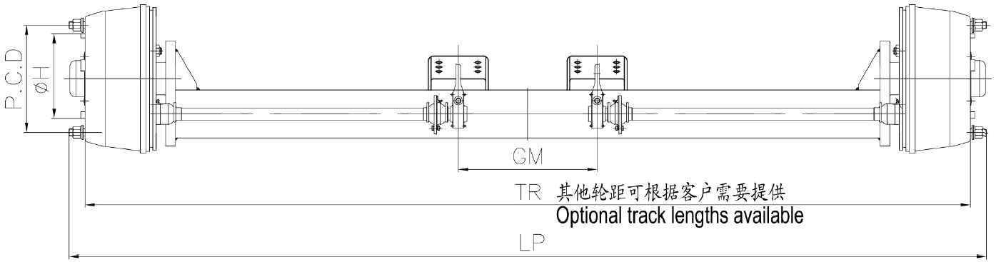Heavy Duty Series Trailer Axle Drop Axle For Sale FA8P10 FA8P10A for Semi Trailer