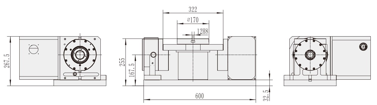 RTS-170 Machine CNC Machining Center Parts CNC Turntable Rotary Table for CNC Machinery