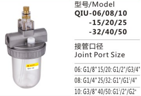 QIU Series QIU-06/08/10 Air Source Treatment Unit Pneumatic Air Lubricator Regulator