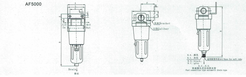 AF Series AF5000-06/10 Air Filter Combination Source Treatment Unit Pneumatic Parts for Compressed Air System