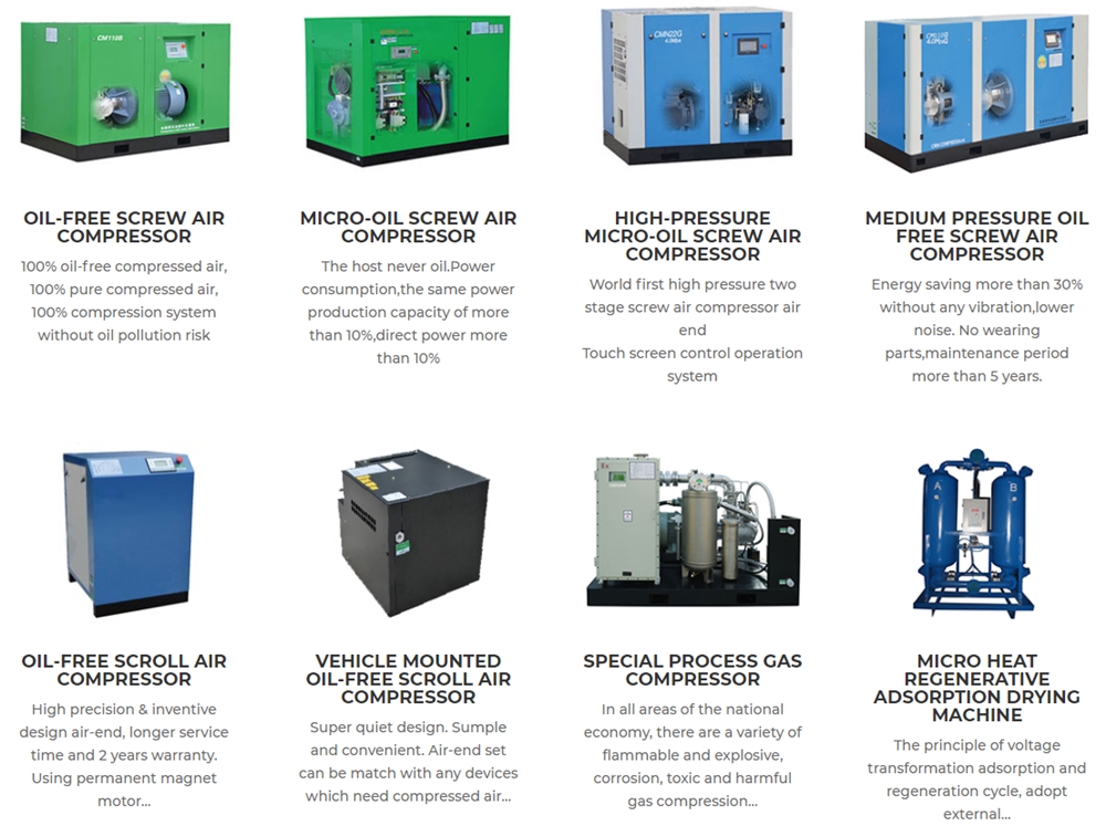Durable 500 psi High Pressure Oil-free PM VSD Two-stage Screw Air Compressor With Stainless Steel Connection