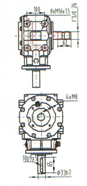 1 3 Ratio p90 Agricultural Gearbox Lawn Mower Gearbox from china