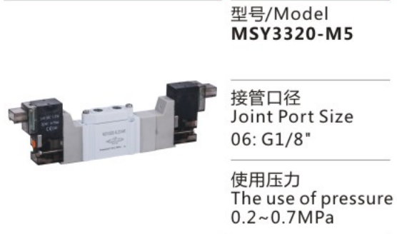 Low Price Guaranteed Quality MSY300 Series MSY3120/3220/3320-M5 Solenoid Valve for Sale