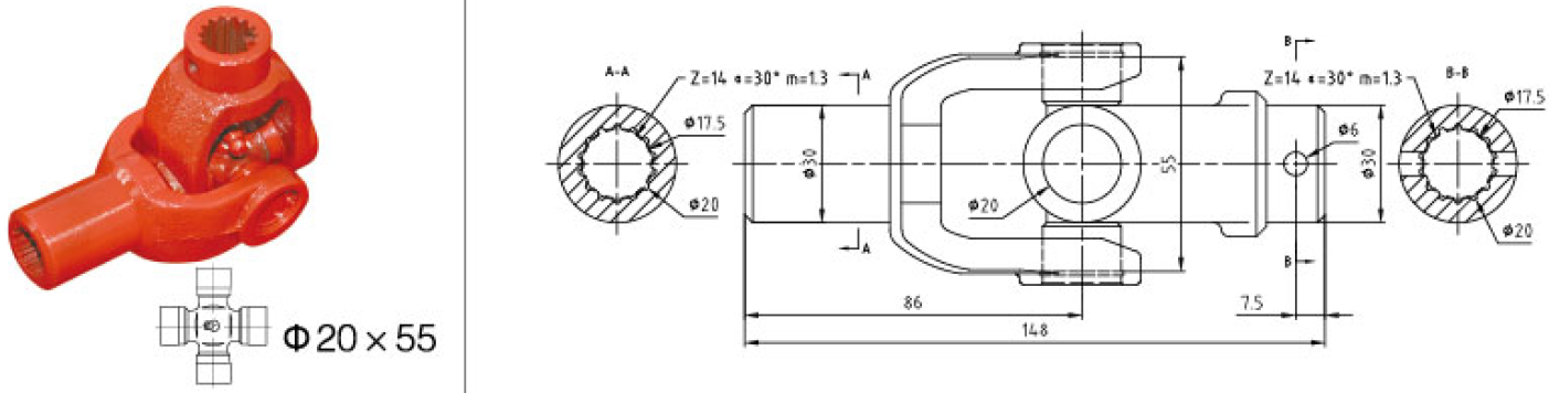 Good Quality Customized Pto Drive Shaft Part C5 Single Shaft Coupling for Sale