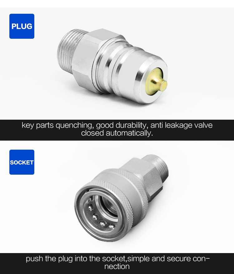ISO 7241 a  3/8 Inch  NPT/BSP Thread  Female /male Quick Disconnect Hydraulic Hose Fittings &quick Release Hydraulic Connectors