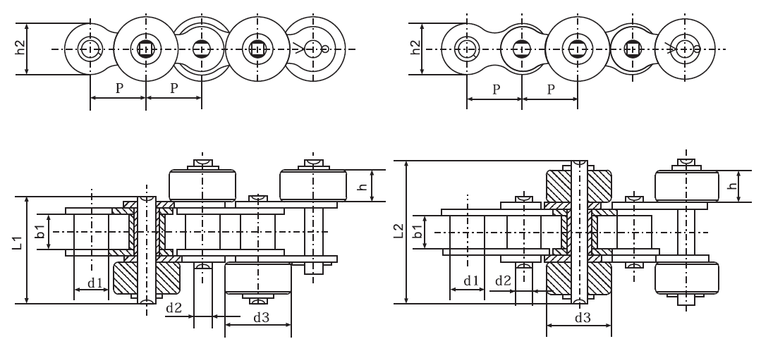 SSSR60 Stainless Steel Short Pitch Roller Conveyor Chain with Side Mounted Large Roller and Sprockets in Steel
