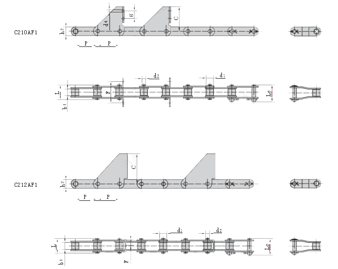 Factory Agricultural Harvester Chain C210AF1 C212AF1 Combine chains