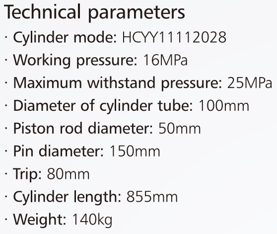 HCYY1112028 Wholesale Prices Professional Factory 140kg Hydraulic Cylinder for Wind Power