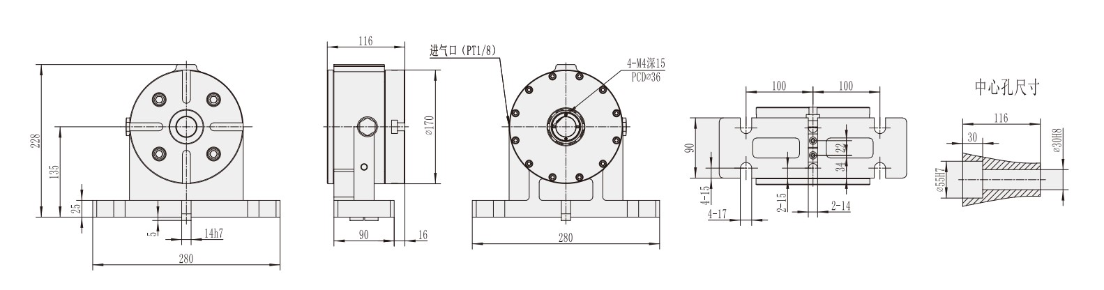 AR-170 Machine CNC Machining Center Accessories CNC Turntable Rotary Table