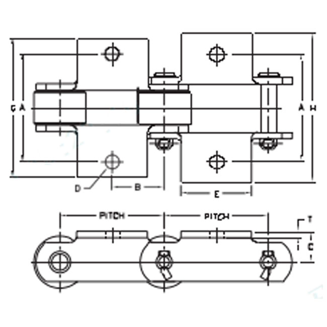 SS131-K1 SS131-K2 SS102B-K2 SS111-K2 SS110-K2 SS856-K2 SS150-K2  SS Class Bushed Steel chain with K1 K2 Attachment