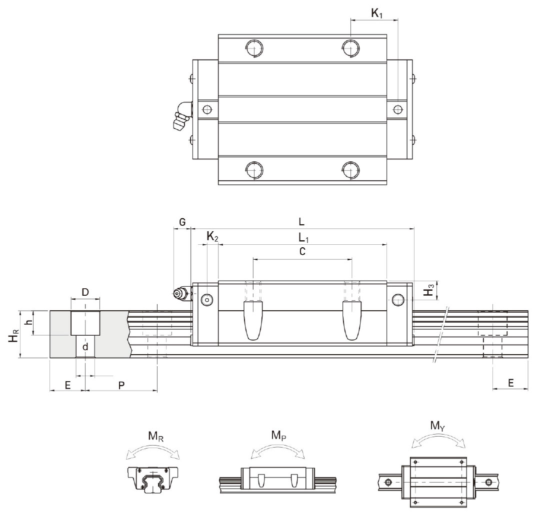 HGW-CA HGW-HA Series Linear Guideway Guide Rail for CNC Machine Tool Lathe